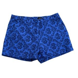 Cynthia Rowley Royal Blue Damask Women's Chino Mini Shorts-size 0